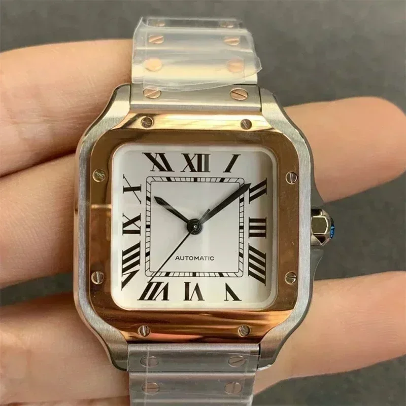 Top Quality Automatic Watch for Men Lady Mechanical Movement Watches NO Date Stainless Steel Silver Gold White Rome Dial