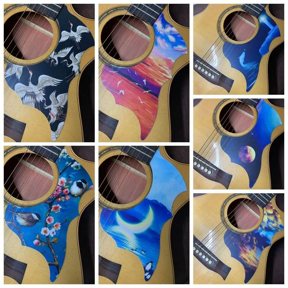 Multicolor Guitar Pickguard Sticker Musical Instrument Accessories Printed Pattern Guitar Guard Folk Acoustic Guitar