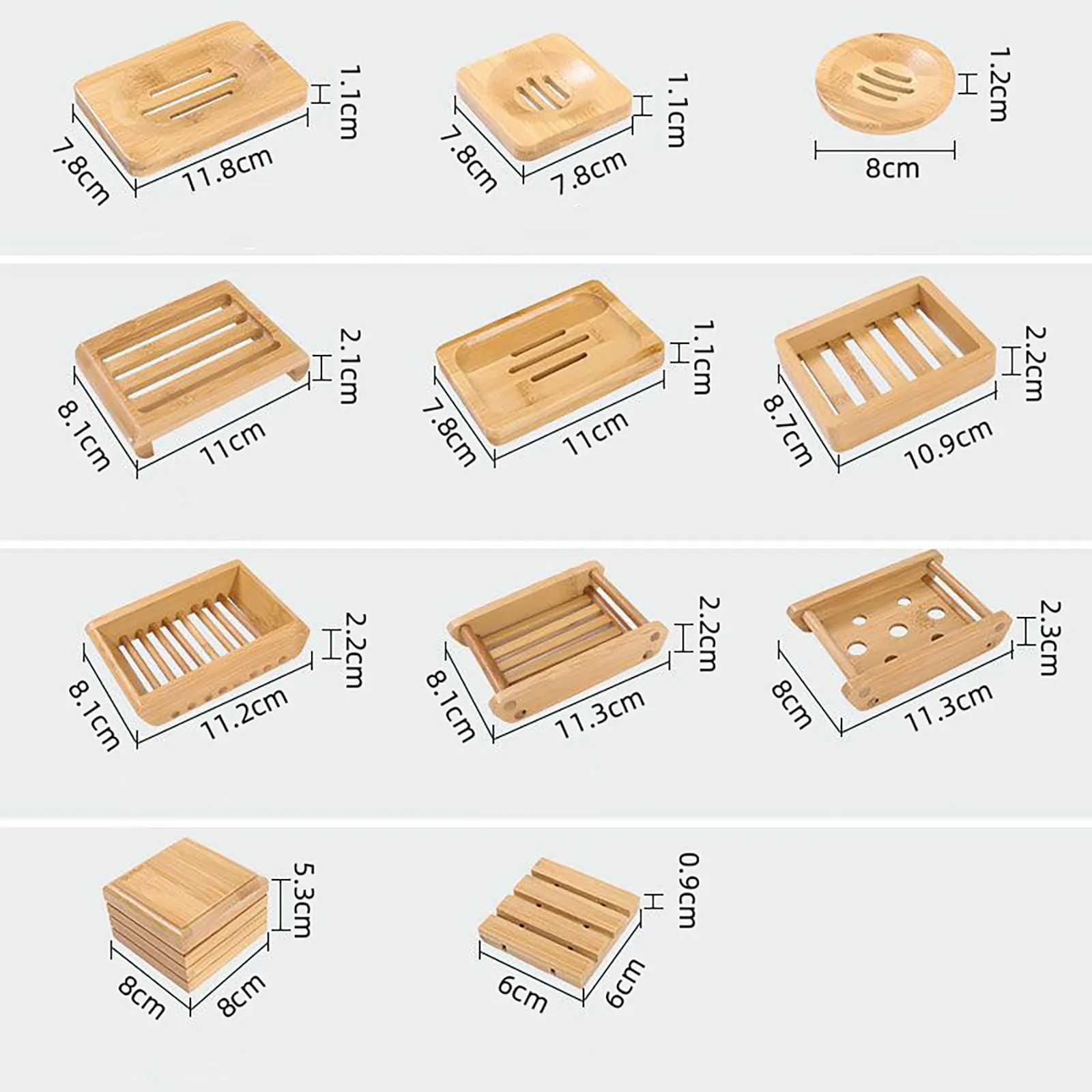 Natural Wood Bamboo Soap Drainer Tray with Cover Dish Storage Bathroom Container Portable Bathroom Soap Dish Storage Box