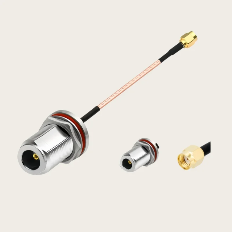 N Female bulkhead to RP SMA Male plug Connector RF Coaxial Jumper Pigtail RG142 Cable