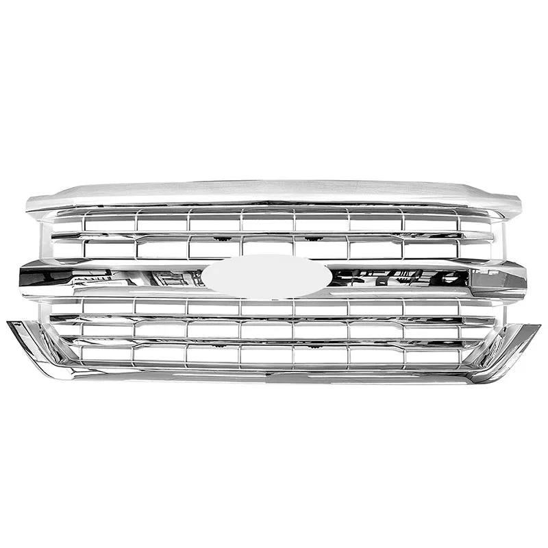FOR Chevrolet Silverado 1500 2016-2019 Grille With Horizontal Bars, Silver Base, Fully Electroplated OE 84056776 84602489