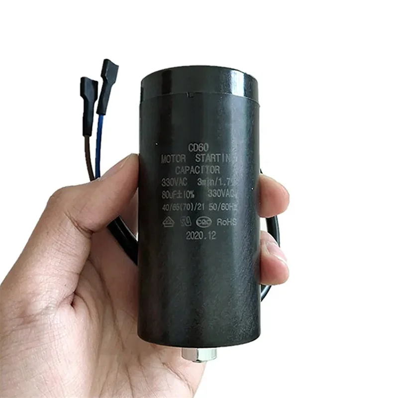 80uf 330V Capacitor de partida do compressor do freezer do refrigerador do capacitor de partida do motor