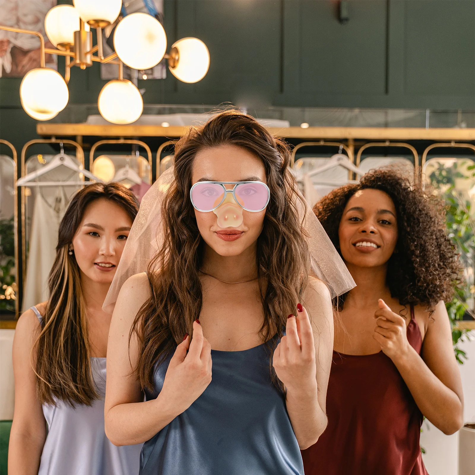 

2pcs Pig Nose Glasses Pink Funny Party Props Lightweight Cosplay Eyewear For Dance Festival Costume Accessories