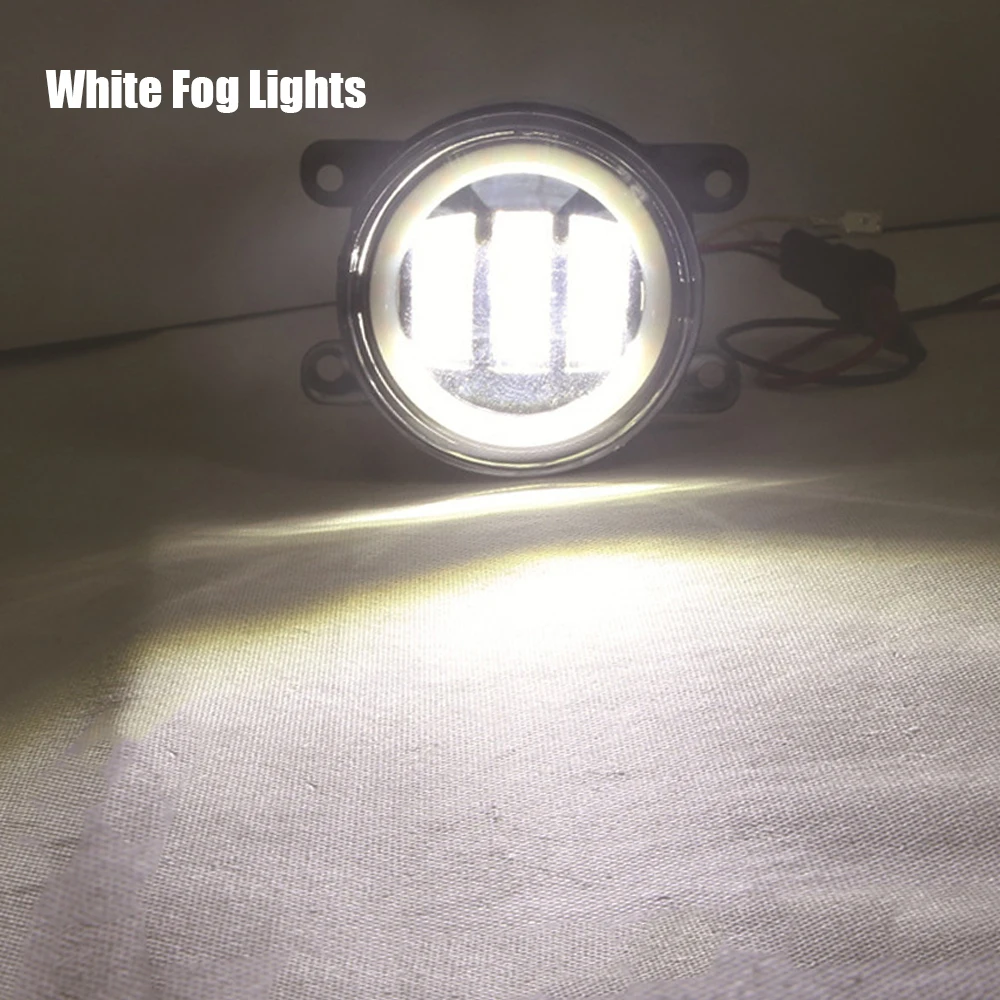 Upgrade Led Fog Lights Assembly Replace for Subaru Outback 2010 2011 2012 30W Yellow Turn Signal and White Angel Eyes DRL Ring