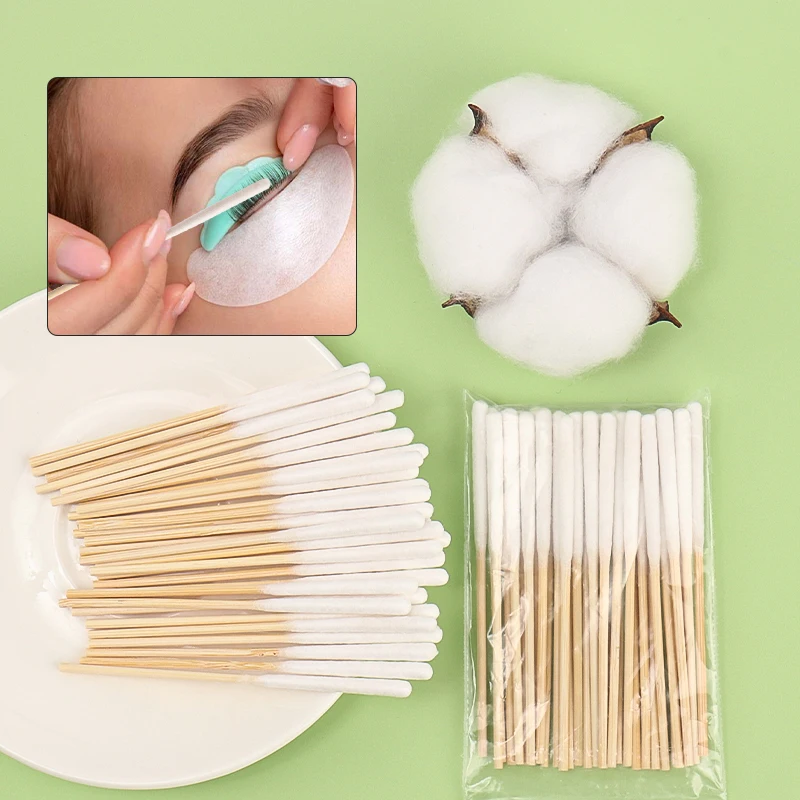 

30pcs Long Cotton Head Swab Ear Cleaning Sticks Nail Polish Remover Nail Art Manicure Corrector Nail Polish Makeup Remover Tools