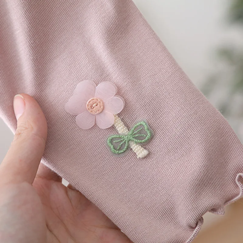 Girls Summer Thin Modal Cotton  Comfortable Nine-Piece Pants Breathable Stretchy Trousers for Babies Casual Faionable