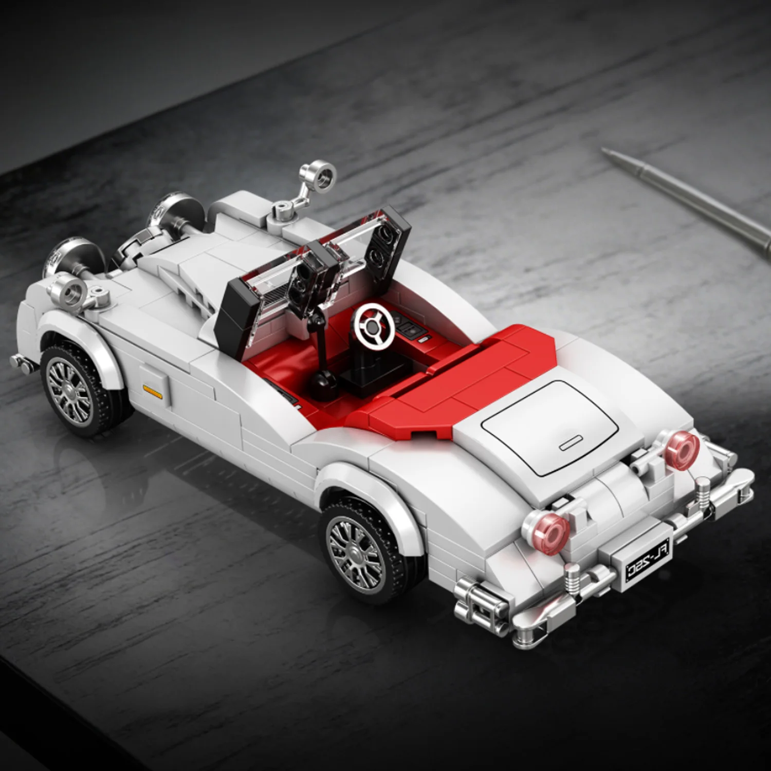 Car Toy Vintage Classic Car Building Blocks Retro Roadster Model Bricks with Display Stand DIY Assembled Toy Gift For Kid Boy
