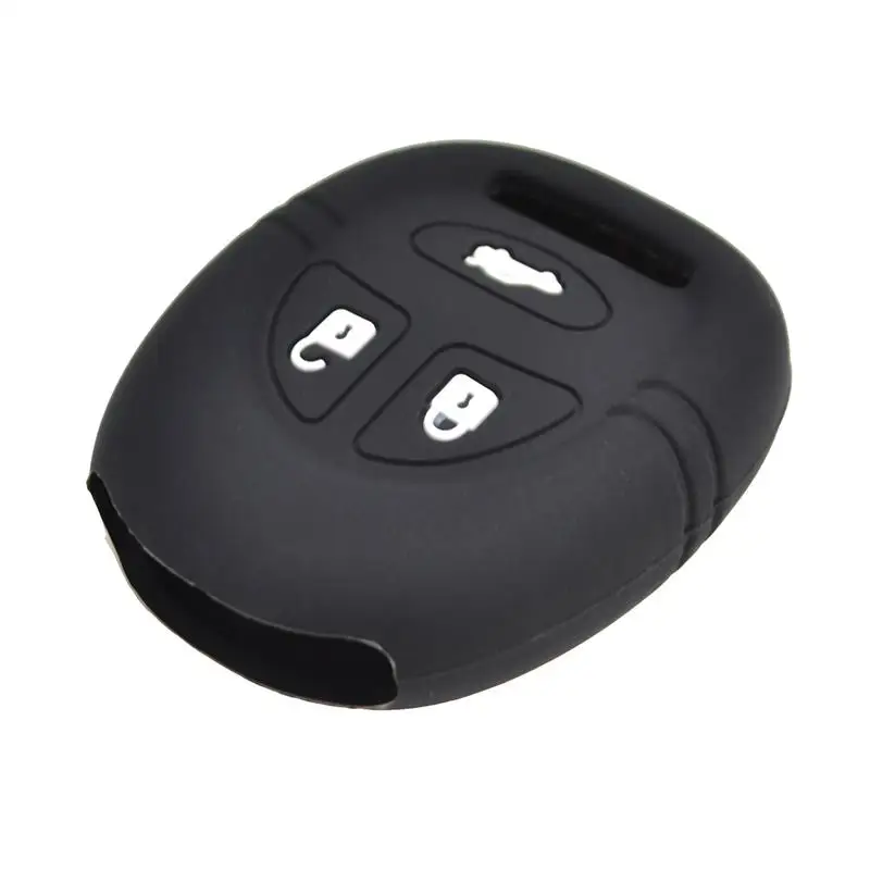 Silicone Rubber Car Key Case Cover Skin Holder Protector Shell For Saab 9-3 9-5 93 95 3 Buttons Smart Remote Key Fob Accessories