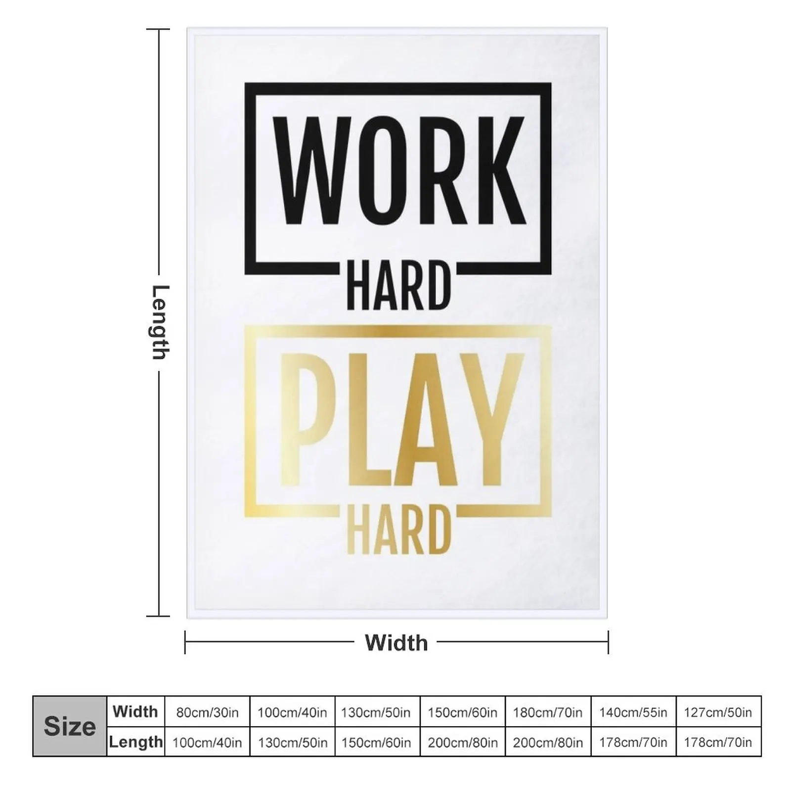 Work Hard Play Hard Throw Blanket For Decorative Sofa Sofa Throw Bed covers Giant Sofa Blankets