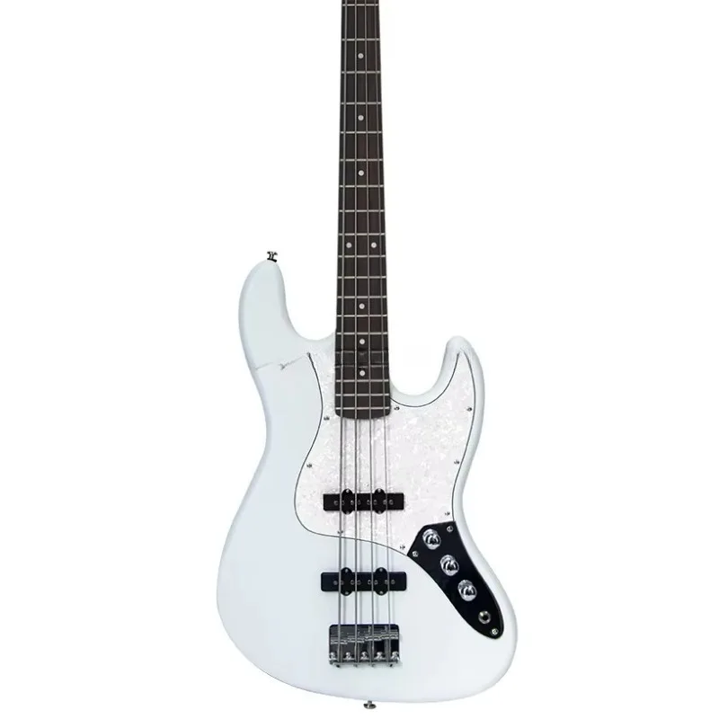 Electric Bass Guitar 4 Strings Full-Size Standard Bass JB-Style Beginner Kit Gig Bag Guitar Strap and Guitar Cable