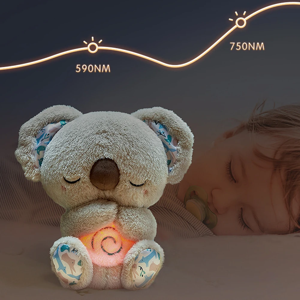 1-3pc Cute Koala Baby Sound Machine with Music Lights Rhythmic Breathing Motion Sleeping Music Toy Musical Baby Toy for Newborns