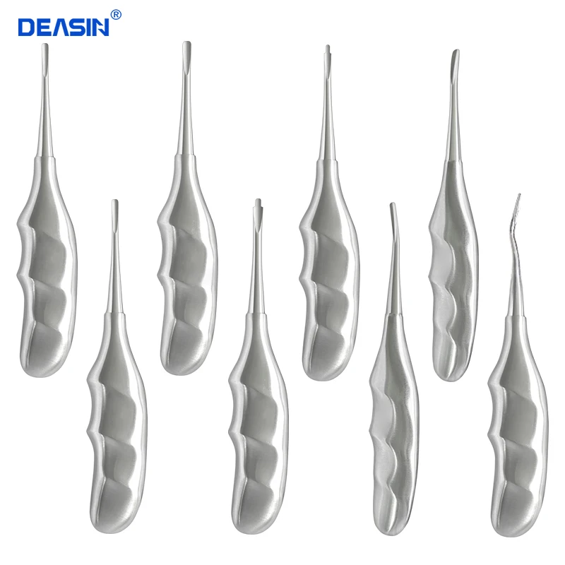 

8pcs Dental Elevator Stainless Steel Teeth Extraction Tools Kit Stright Curved Root Elevator Dentist Tools DEASIN