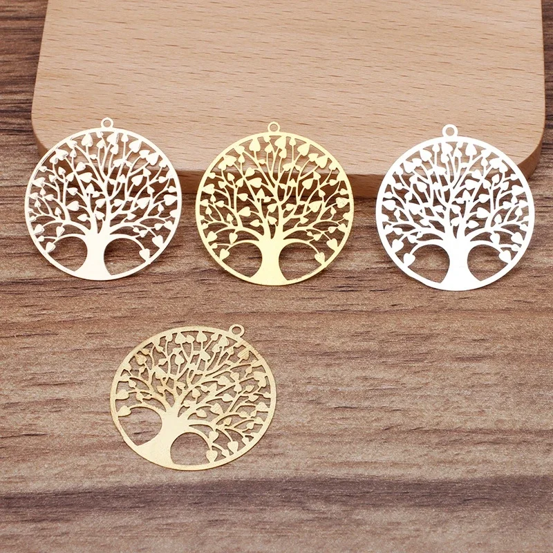 BoYuTe-Pendentif en forme d'arbre en forme de cœur, 30mm, filiforme 123, bijoux de bricolage, matériaux exécutifs, 20 pièces par lot