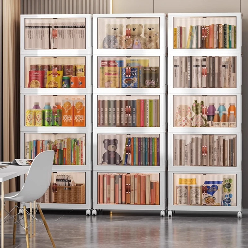 

‌ Штабелируемый настольный органайзер большой емкости и прозрачный пыленепроницаемый ящик для хранения - модульный офисный держатель для файлов для книг, документов