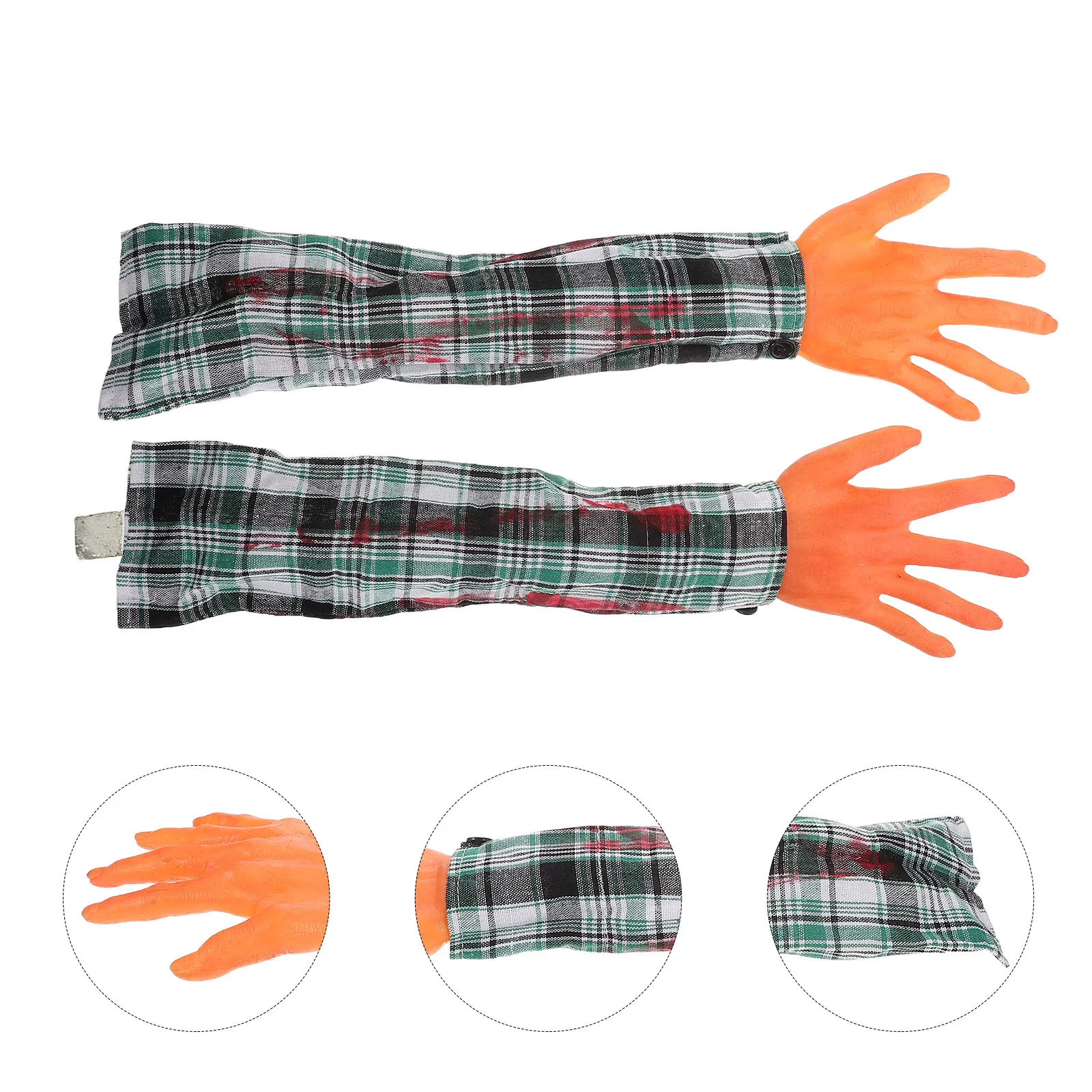 

2Pcs Realistic Creepy Halloween Fake Hands Bloody Broken Body Parts for Haunted House Escape Room Photo Booth Prank Props Party