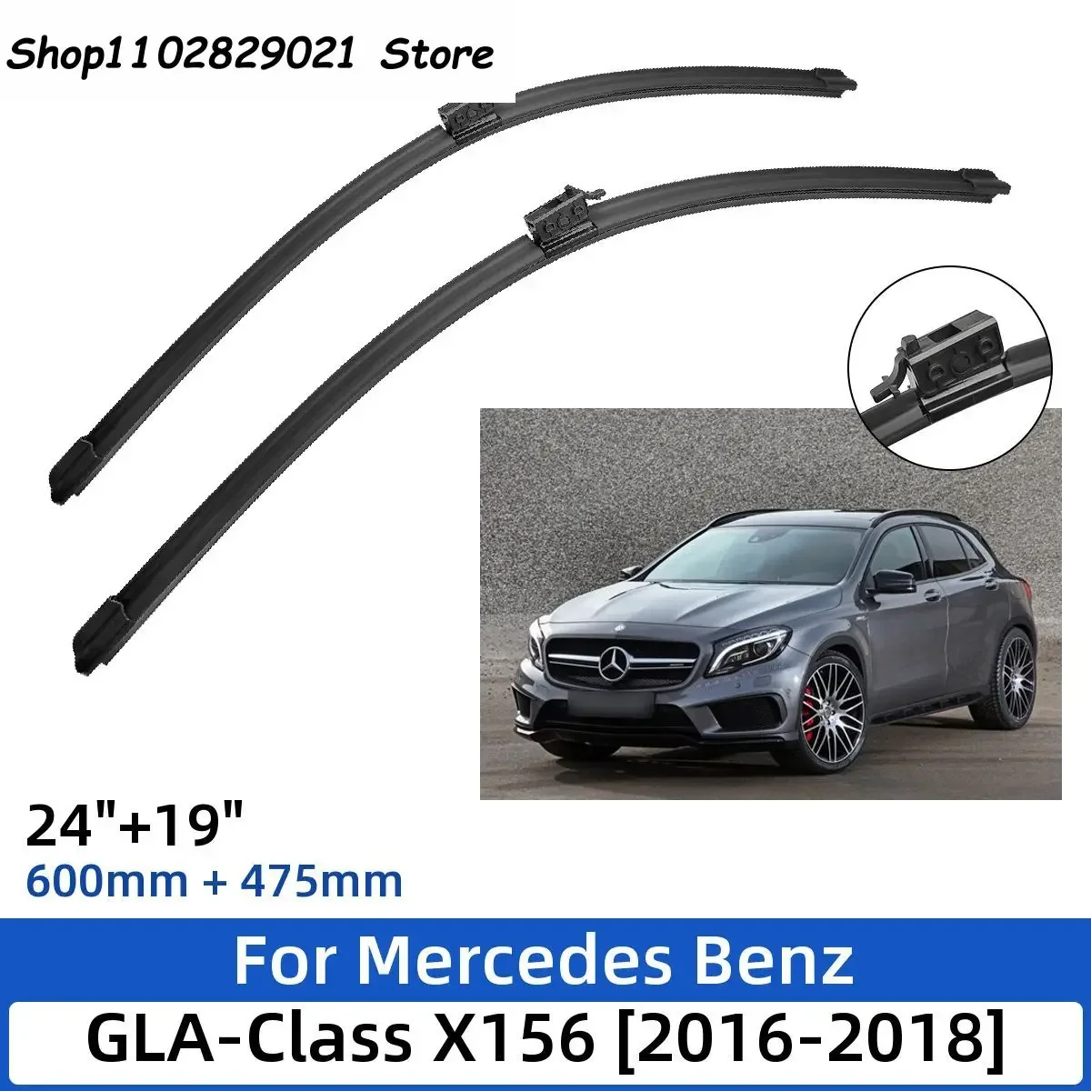 

2PCS For Mercedes Benz GLA-Class X156 2016-2018 24"+19" Front Wiper Blades Windshield Windscreen Window Cutter Accessories 2017