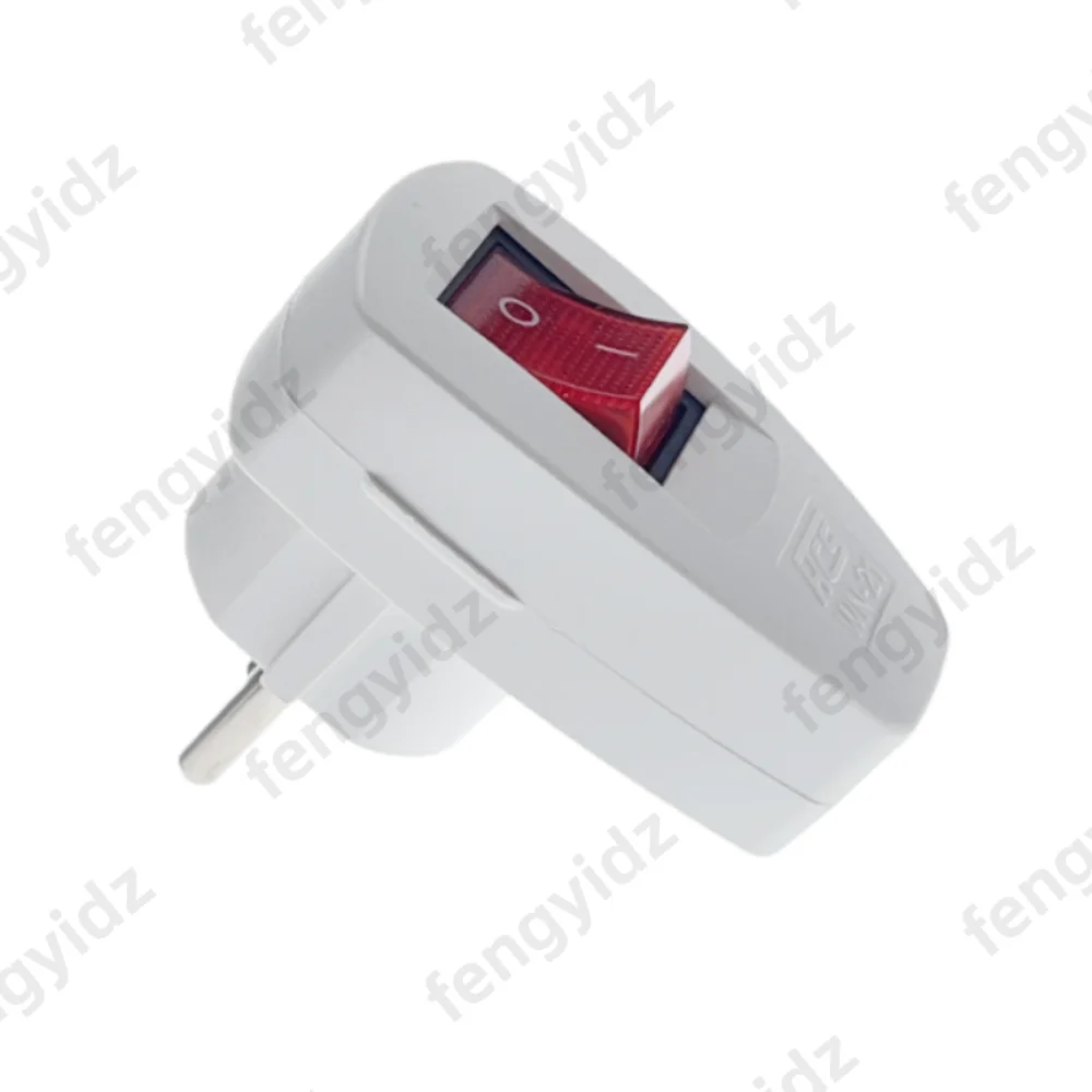 Deutschland Schuko wiederaufladbarer Netzstecker mit Ein-Aus-Netzschalter 250 V 10 A EU CEE 7/7 Standard-Adapter-Steckverbinder – Detail 4