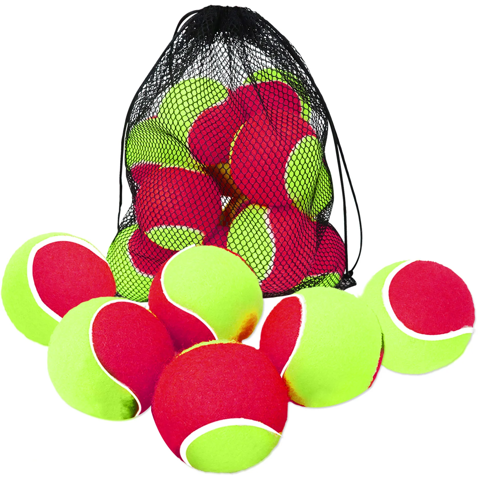 6-delige kindertennisballen set zachte elastische lage compressie onder drukloze trainingstennisballen met draagtas voor jeugdbeginners