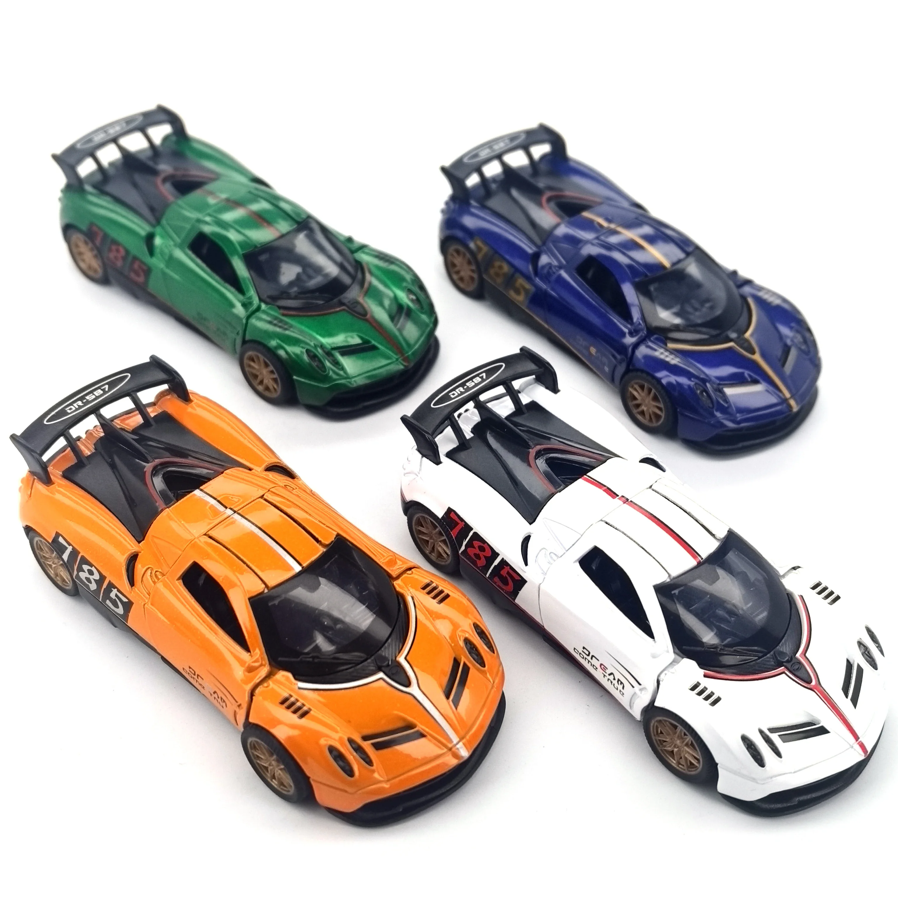 Alloy Car Toy with Opening Doors Children's Play Vehicle Realistic Racing Sports Car Pullback Function Model Car