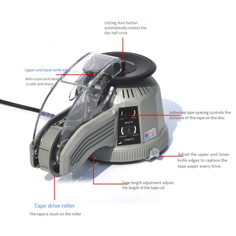 Automatic Tape Dispenser ZCUT-2 220V Electronic Carousel High-quality Motor Tape Cutting Cutter Packing Machine