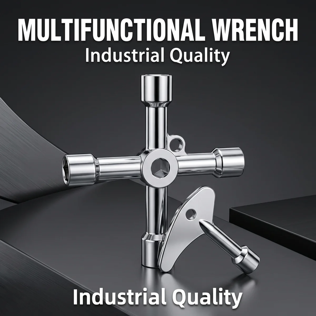 4 In 1 Multifunction Electrician Plumber Utility Cross Switch Wrench Universal Square Triangle Key for Gas Train Bleed Radiator