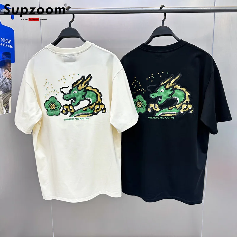 Supzoom New Arrival Summer High Street Splash Ink Printing Neutral O-neck Casual Heavy Texture Cotton Ins Loose Men T shirt