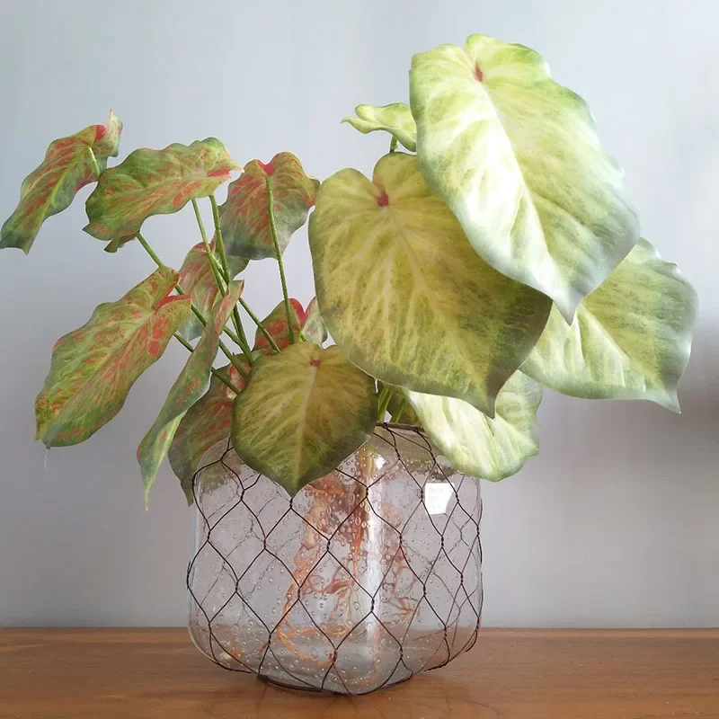 32 "große Gefälschte Pflanzen Tropical Monstera Künstliche Palme Kunststoff Blatt Wasser Anlage für Büro Schreibtisch Home Garten Grün decor – Detail 17