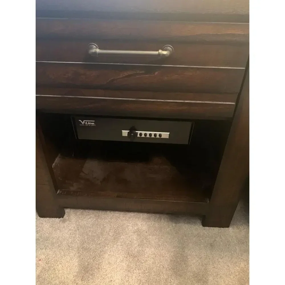 Secure Storage Cabinet for Valuables and Firearms, Black, 4.75 H x 12.75 W x 11.75 L