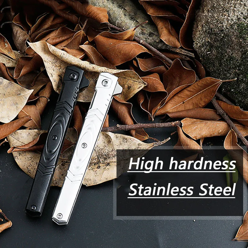 M390 Folding Knife Stainless Steel CS GO Fruit Knife Self-Defense Knife 59 HRC High Hardness Outdoor Tools With Leather Holster