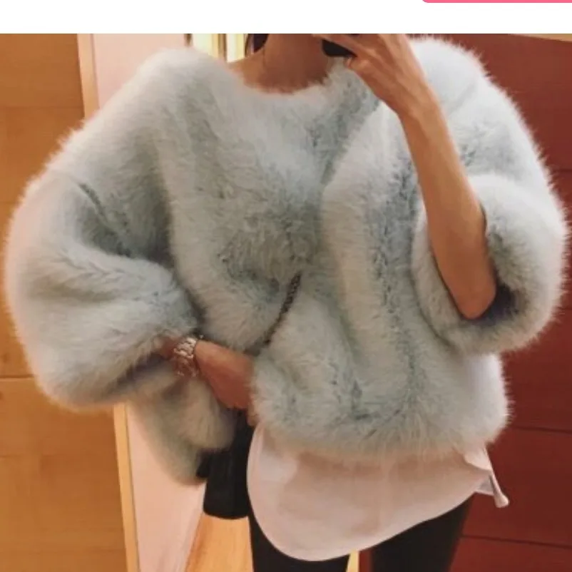 

Trendy Fluffy Artificial Fur Hooded Coat Women's Faionable Warm Outerwear Korean Sle Regular Fit Online Exclusive