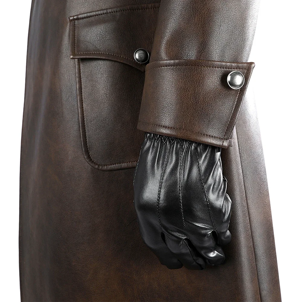 Black  The Spider Noir Cosplay Costume Peter Parker leather Outfit Jacket Hat Vest Pants Halloween Carnival Party Suit