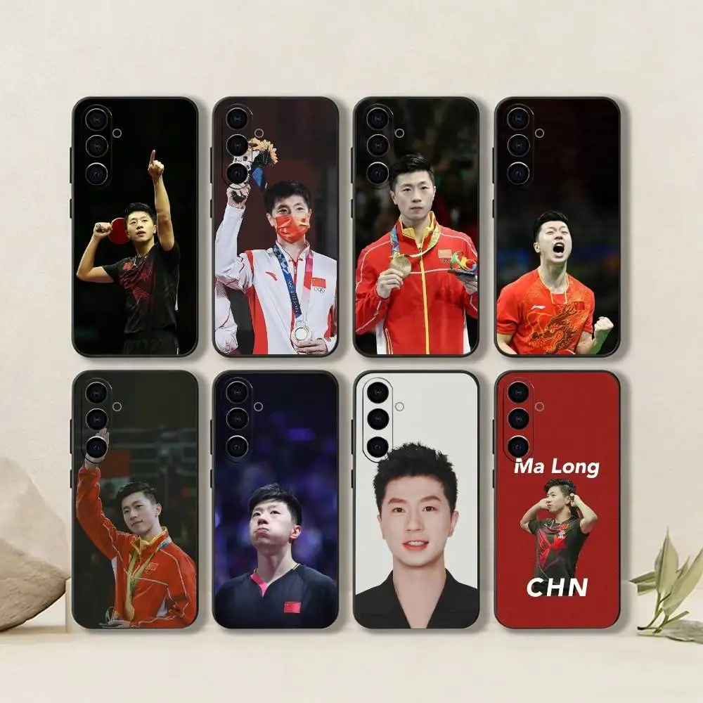 M-Ma Long-Table tennis player  Phone Case Black Silicone Soft For Samsung Galaxy A73,A72,A71,A70,A53,A52,A51