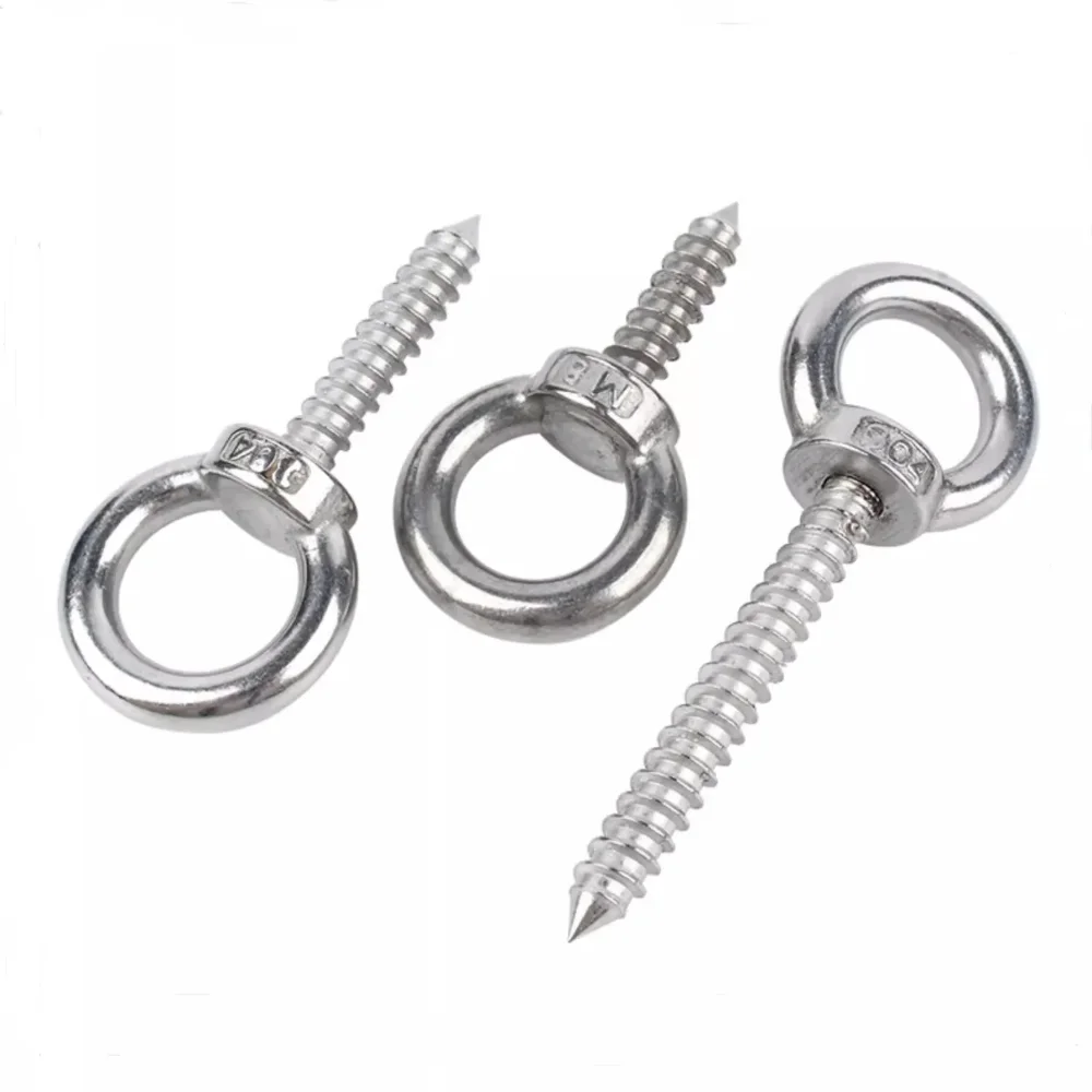 304 Stainless Steel Eye Nut Self Tapping Screw Sheep Eye Round Ring Self Tapping Screw Hook M4 M5 M6 M8 M10 M12