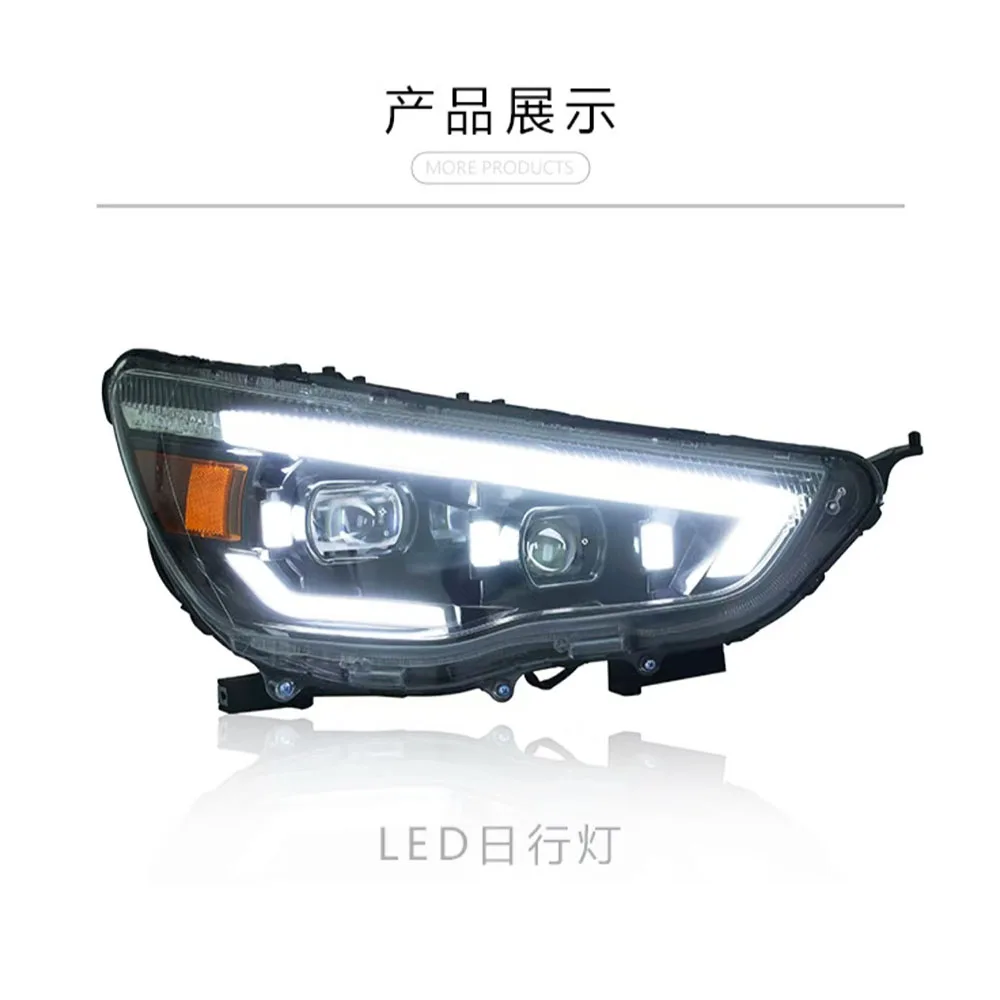 1Pair LED Head Lamp for Mitsubishi ASX LED Headlight 2013-2019 Headlights ASX DRL Turn Signal High Beam Angel Eye Projector Lens