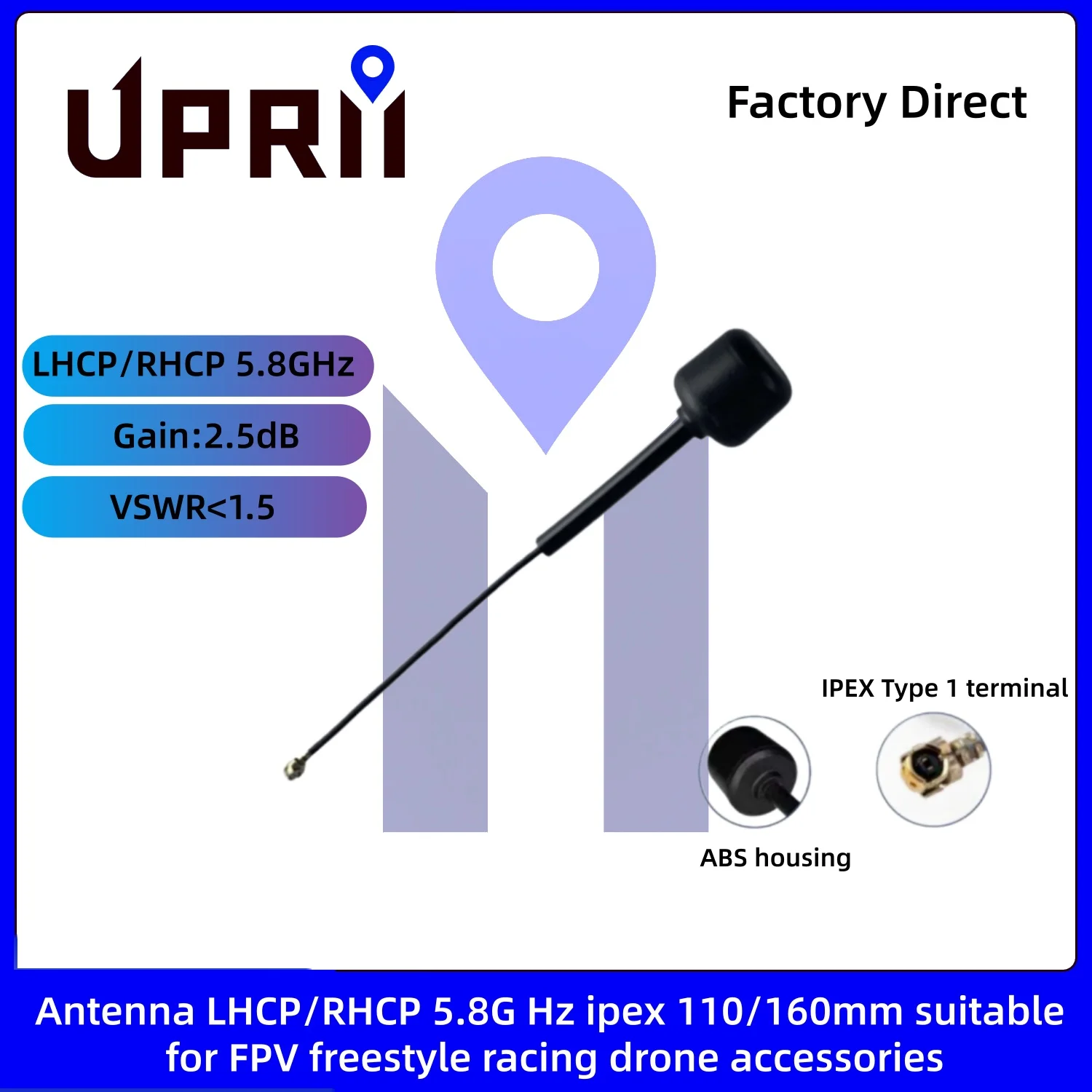 Antenna LHCP 5.8Ghz IPEX 110/160mm Suitable for FPV Freestyle Racing Drone Accessories