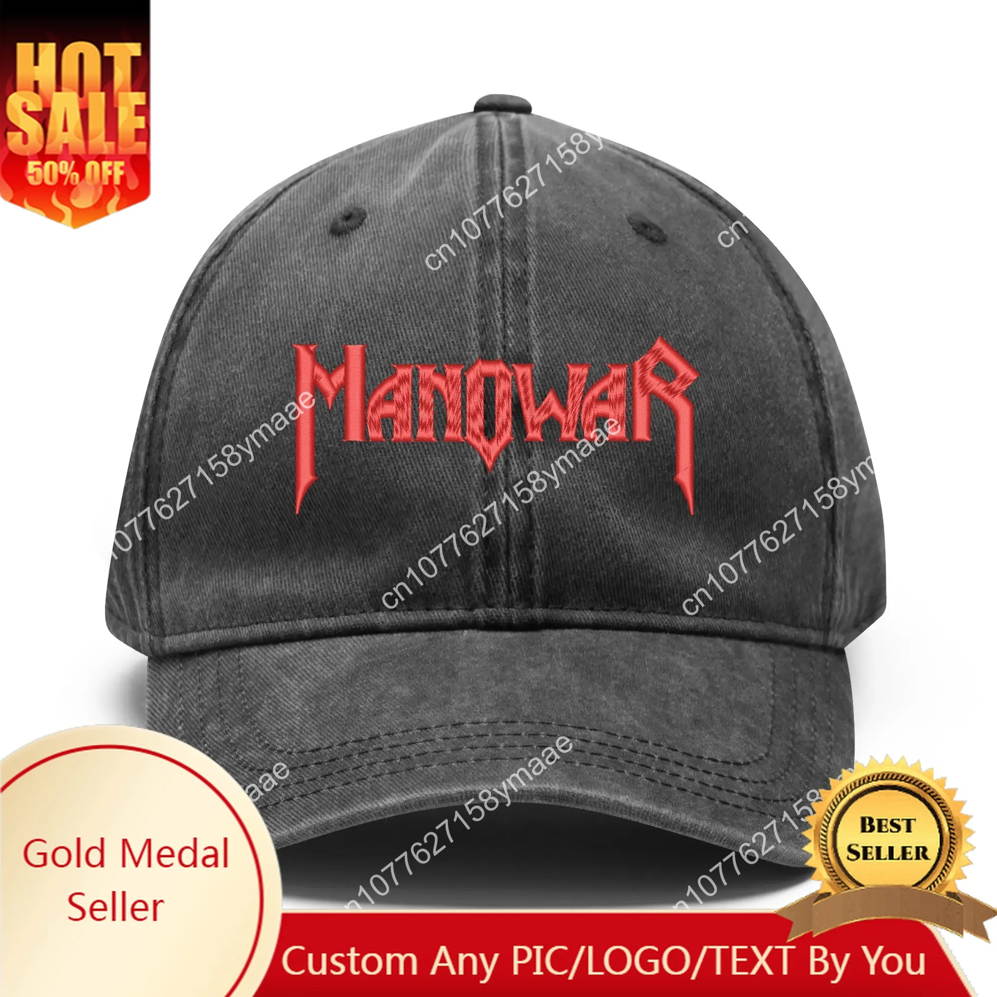 

Manowar Embroidery Hats Mens Womens Sports Baseball Hat Hip Hop Customized Made DIY Caps Personalized Text Cowboy Trucker Cap