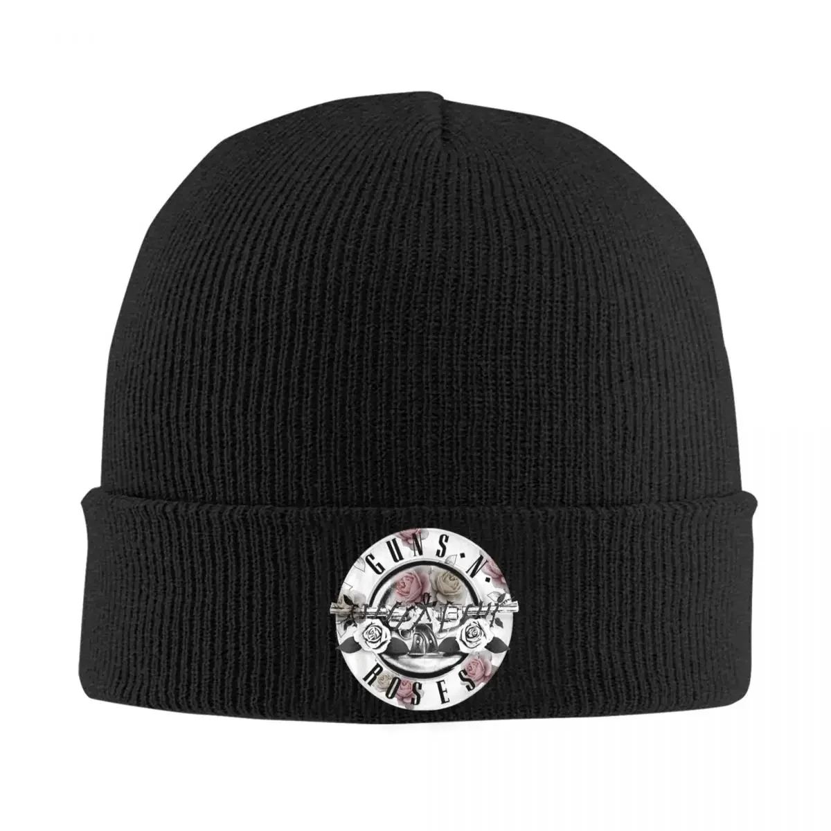 Guns N Roses Floral Bullet Knitted Caps Women's Men's Beanie Winter Hats Acrylic Warm Caps