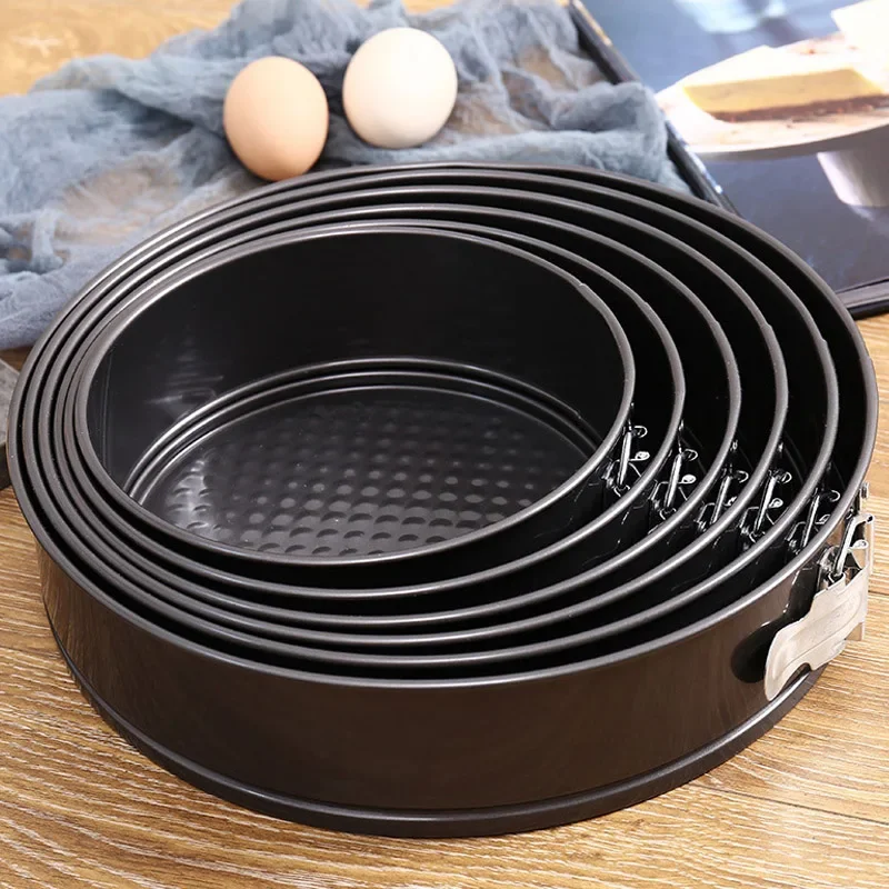Round Cake Mold Lock Live Bottom Round Latched Bottom Non-stick Locking Cake Pan Use Carbon Steel Mold Baking Kitchen Utensils