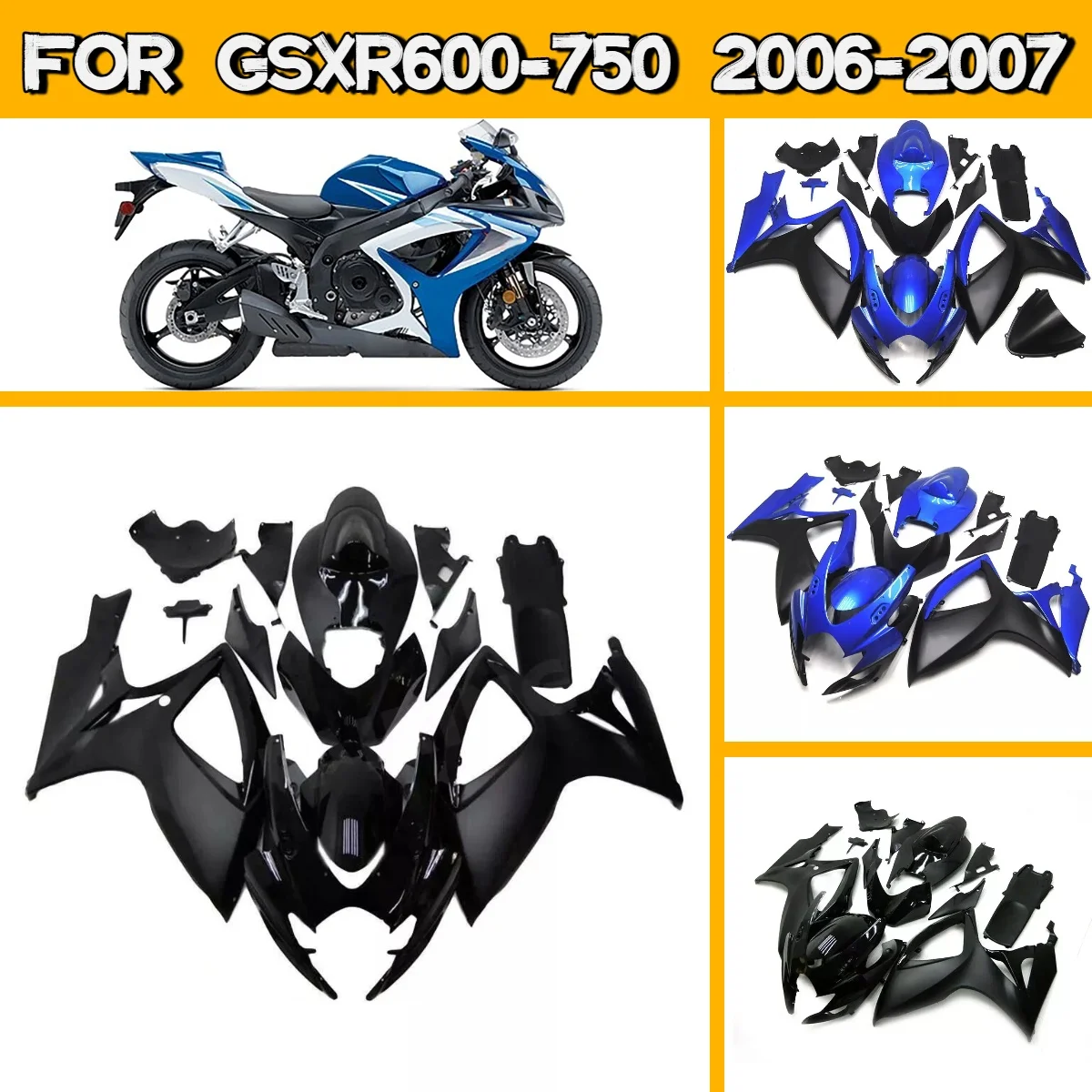 

Комплект обвесов для Suzuki GSXR 600 750 (2006-2007) с индивидуальной окраской, высококачественный пластиковый комплект обтекателей из ABS-пластика