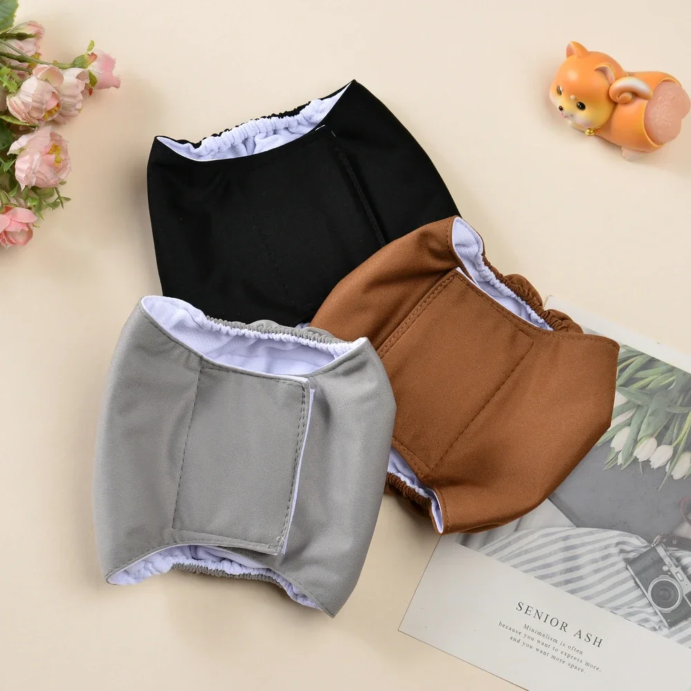 3 Stück wiederverwendbare Bauchband für männliche Hunde, waschbare Windeln für Hunde, physiologische Hosen, kurze, atmungsaktive Welpenwindeln, Warp Supplies – Detail 4
