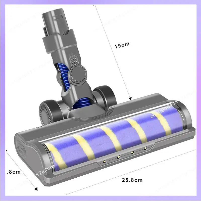 N83R فرشاة المحرك الكهربائي توربو لدايسون V6 DC62 DC58 فرشاة لفة مع شعيرات ناعمة لبلاط الباركيه مع ضوء LED سهلة الاستخدام