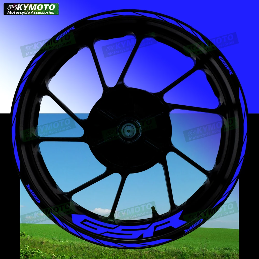 

For GSR motorcycle accessories 17 inch front and rear wheel decals fairing hub modified wheel rim reflective stickers decoration