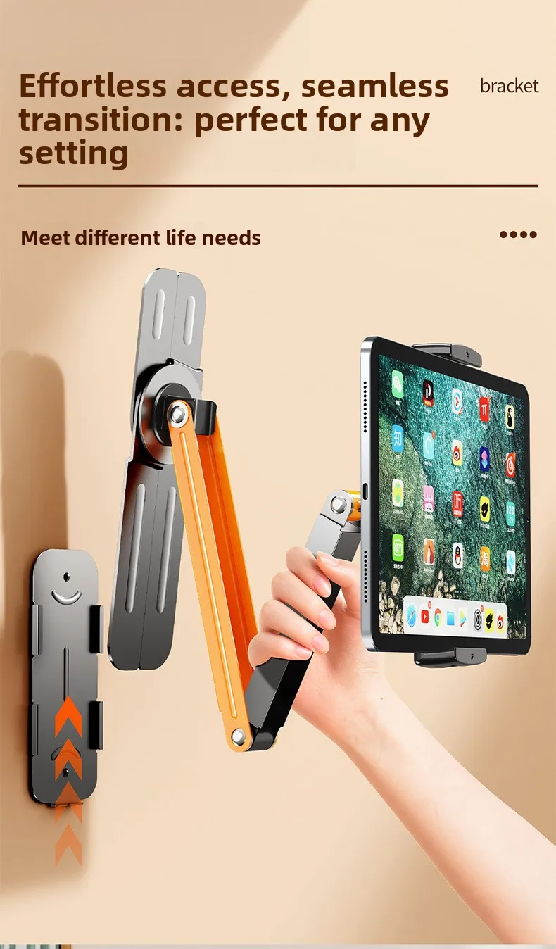 Wandmontierter Desktop-Telefon- und Tablet-Ständer mit Verstellbarem Schwanenhals-Klemmhalter für Schlafzimmer, Büro, Lesen und Videoanrufe – Detail 6