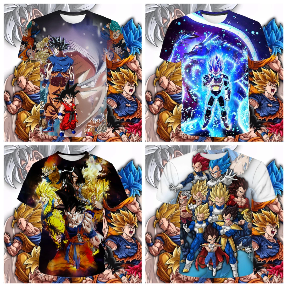 Dragon Ball Z Goku Japón Anime camiseta CosPlay para niños Super Saiyan camiseta para hombres naranja transpirable ropa para niños regalo para niños
