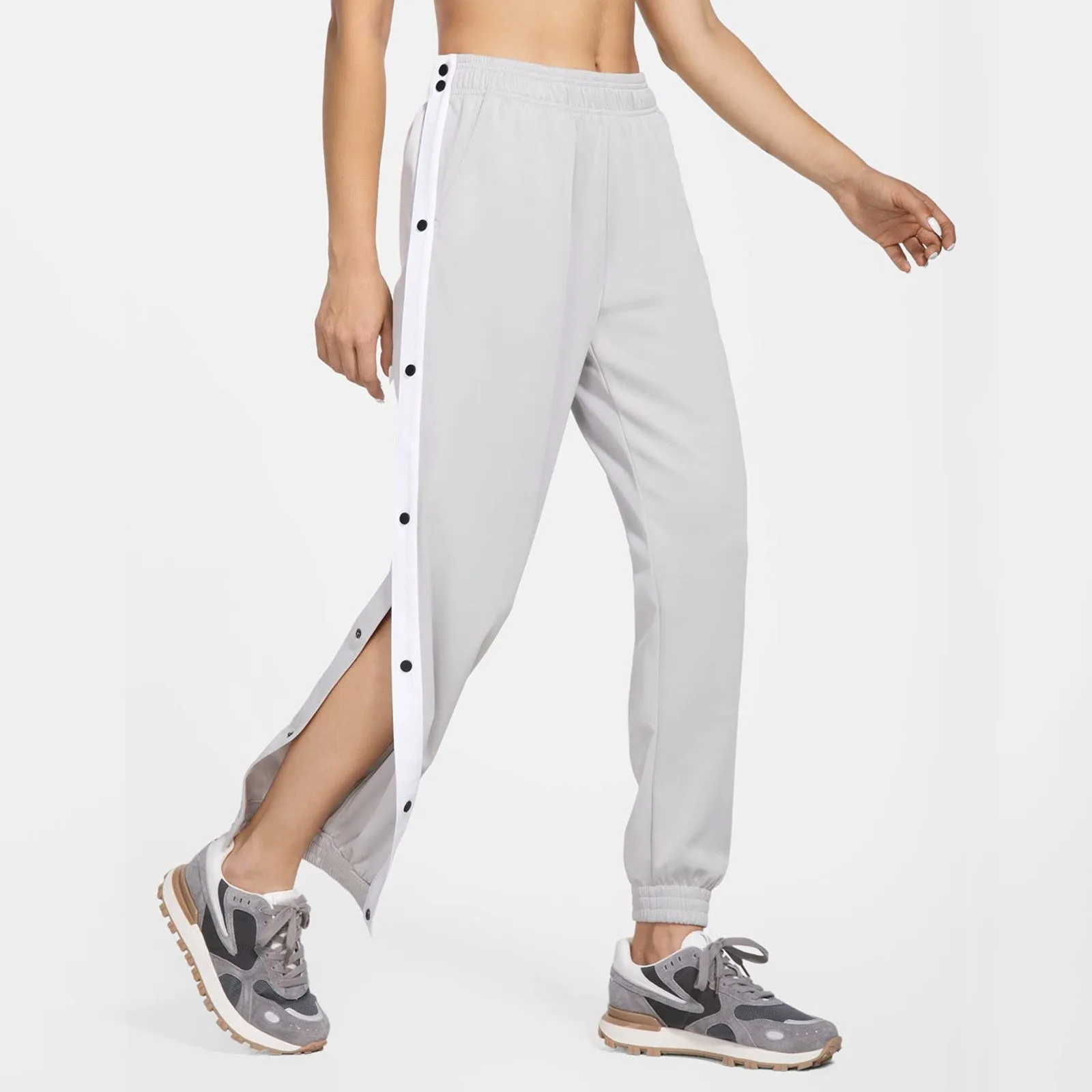 Side Button Pants For Women'S Active Up Tapered Tear Pants Sweatpants Workout Pockets Sweatpants Bottoms Basketball Tracksuit