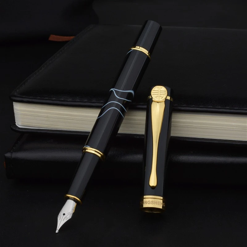 HUALAISHI Long Knife 1.0mm Fountain Pens Hand Ink Pen Professional Business Technical Drawing Office School Supplies Stationery