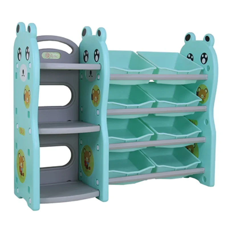 Large Capacity Book Cabinet for Children Toy Storage Rack Organizer for Kindergarten Cartoon Locker Picture Book Baby