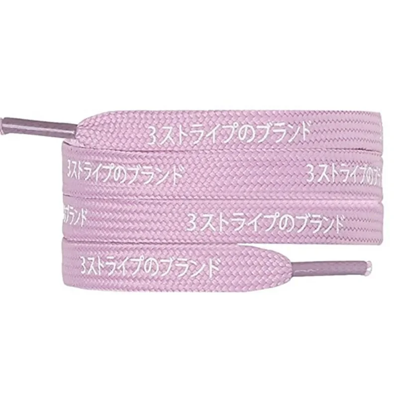 New Fashion Shoelaces 7MM Flat Printed Japanese Katakana Letter Shoelaces Pretty Boot Laces Trendy Colourful Shoe Strings 1 Pair