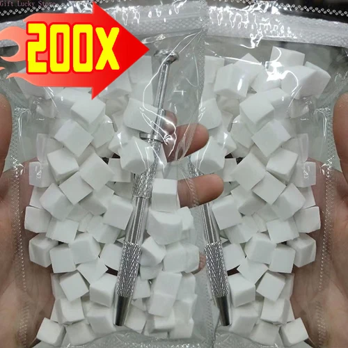 Mini juego de esponjas cuadradas blancas para uñas, cepillo de uñas degradado, Mini herramienta suave para difuminar uñas, esponja de maquillaje para manicura DIY con bolígrafo de agarre