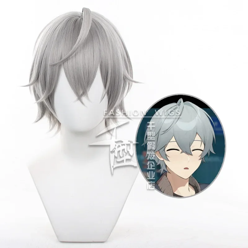 

Game Zenless Zone Zero Wise Cosplay Wigs Wise 30cm Short Synthetic Hair Gray Men Cos Hair for Party Halloween Wig Cap